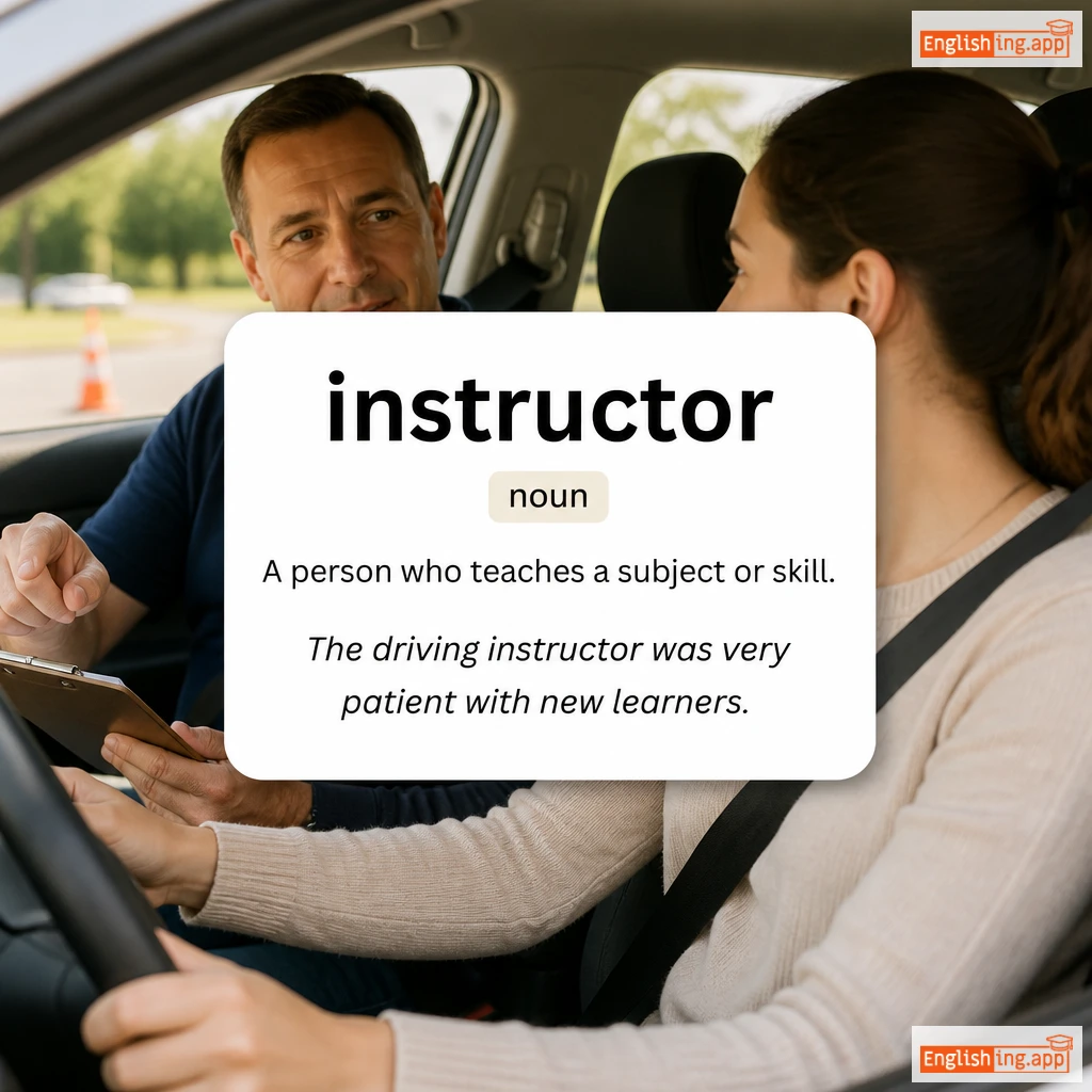 instructor definition card — visual illustration of the meaning