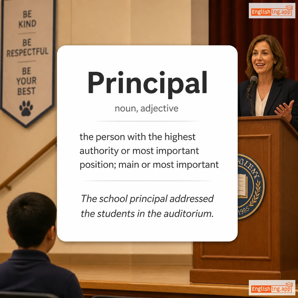 Principal definition card — visual illustration of the meaning