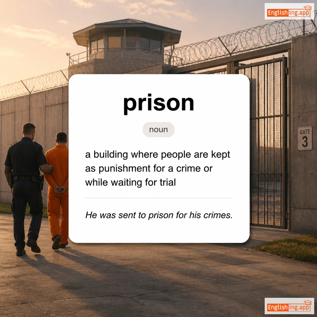 prison definition card — visual illustration of the meaning