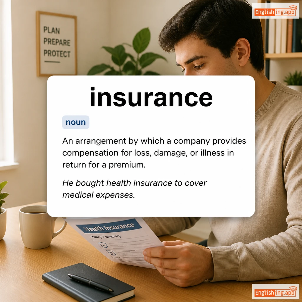 insurance definition card — visual illustration of the meaning