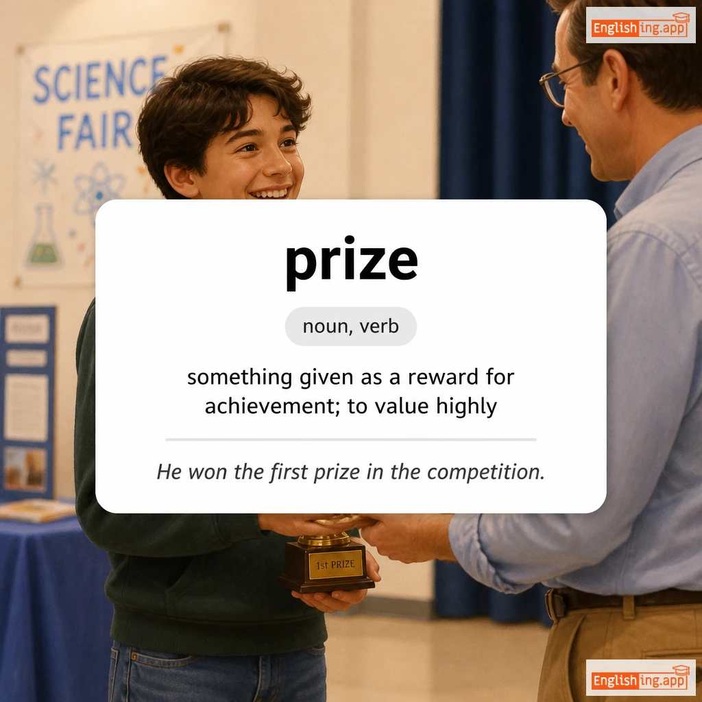 prize definition card — visual illustration of the meaning