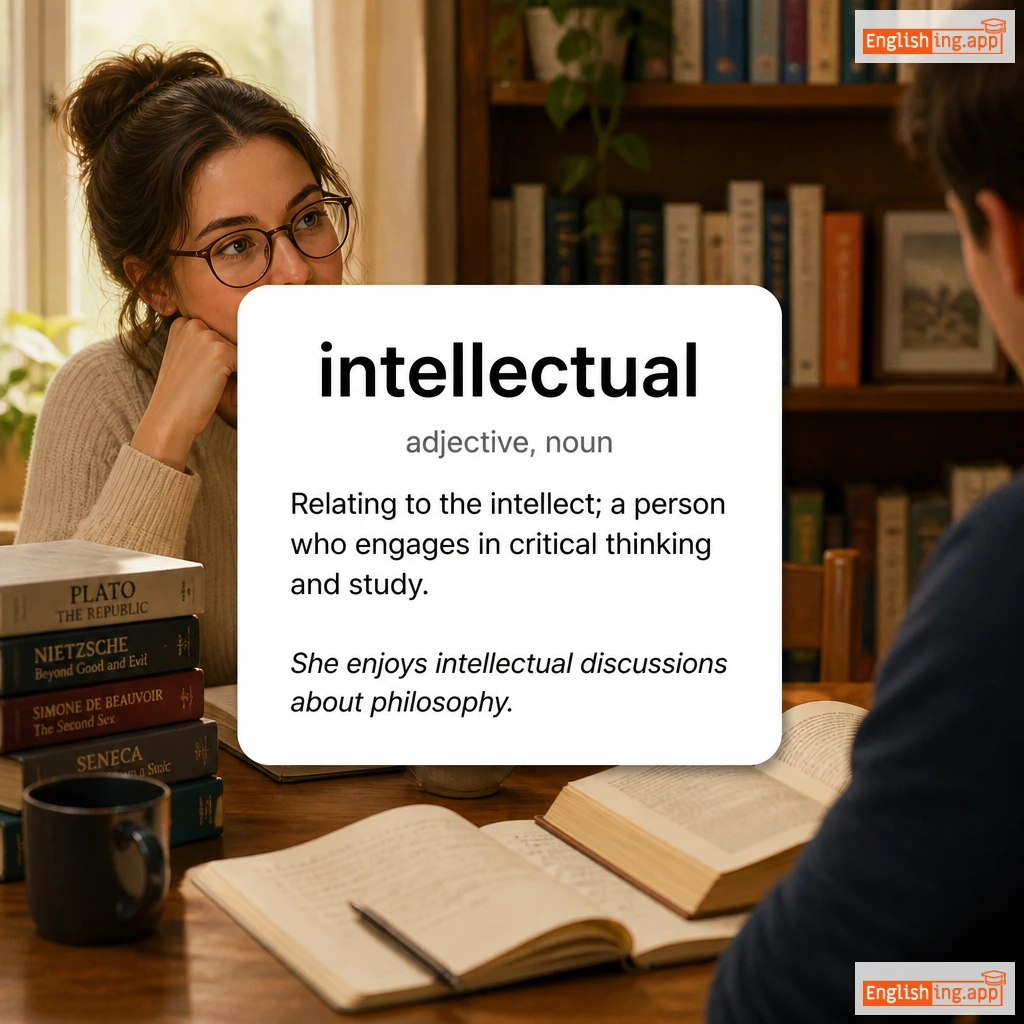 intellectual definition card — visual illustration of the meaning