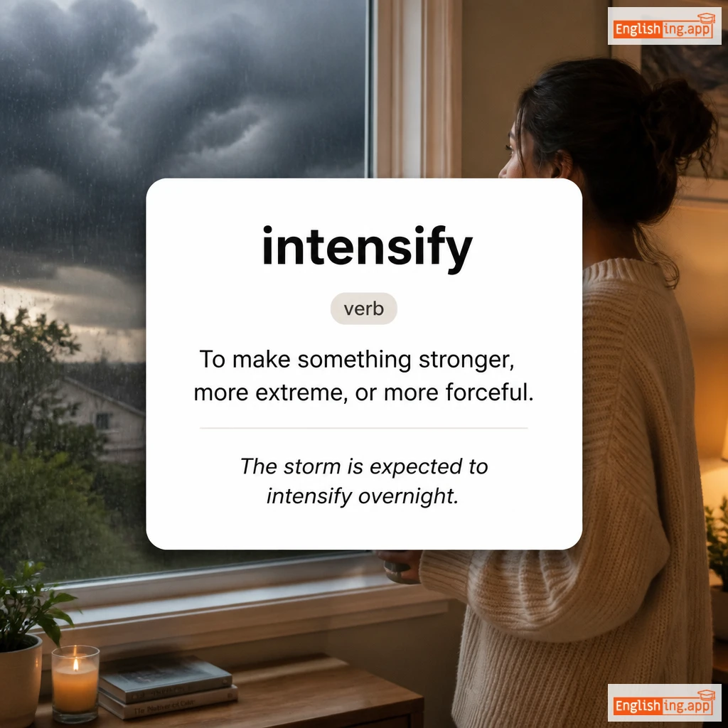 intensify definition card — visual illustration of the meaning