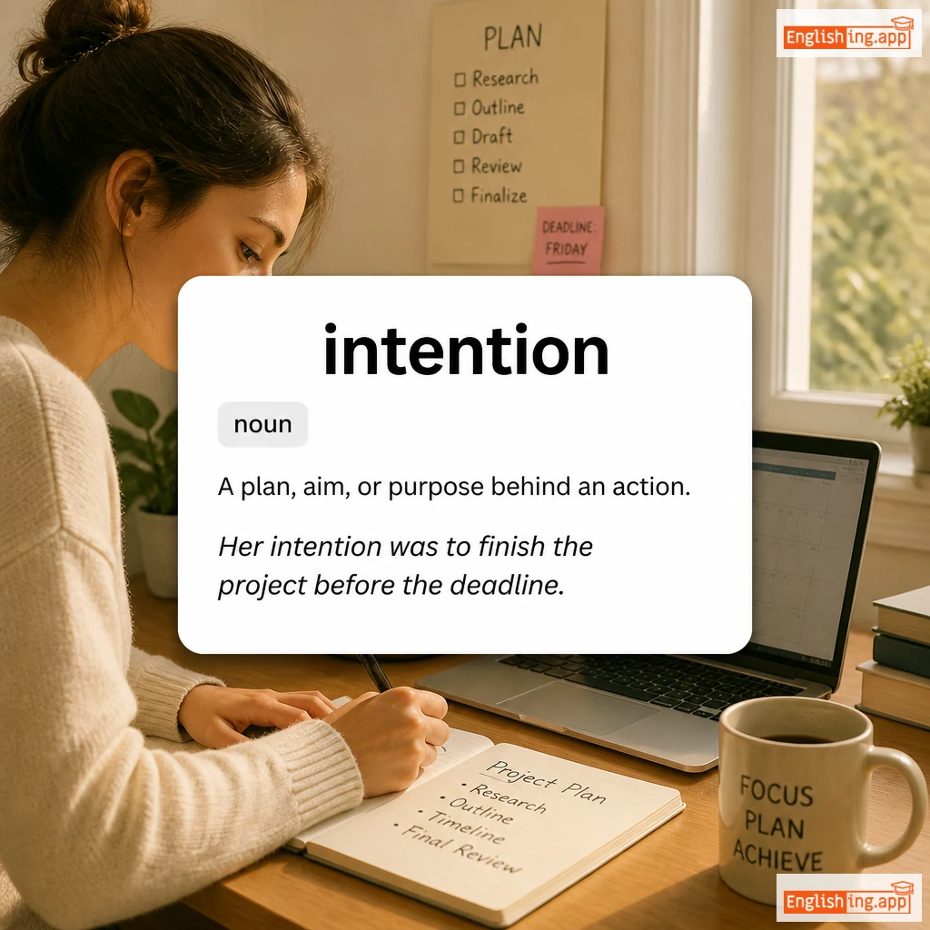 intention definition card — visual illustration of the meaning