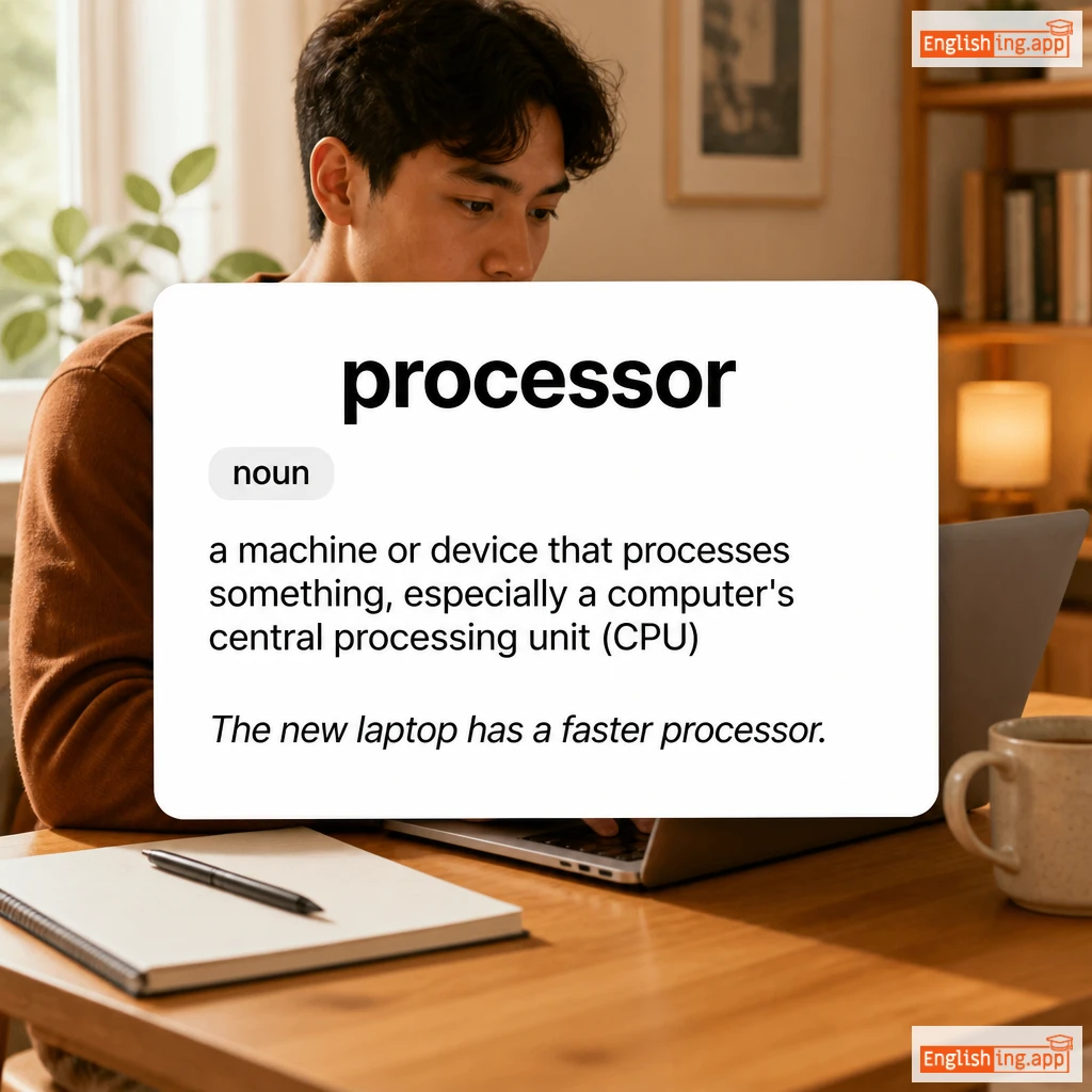 processor definition card — visual illustration of the meaning
