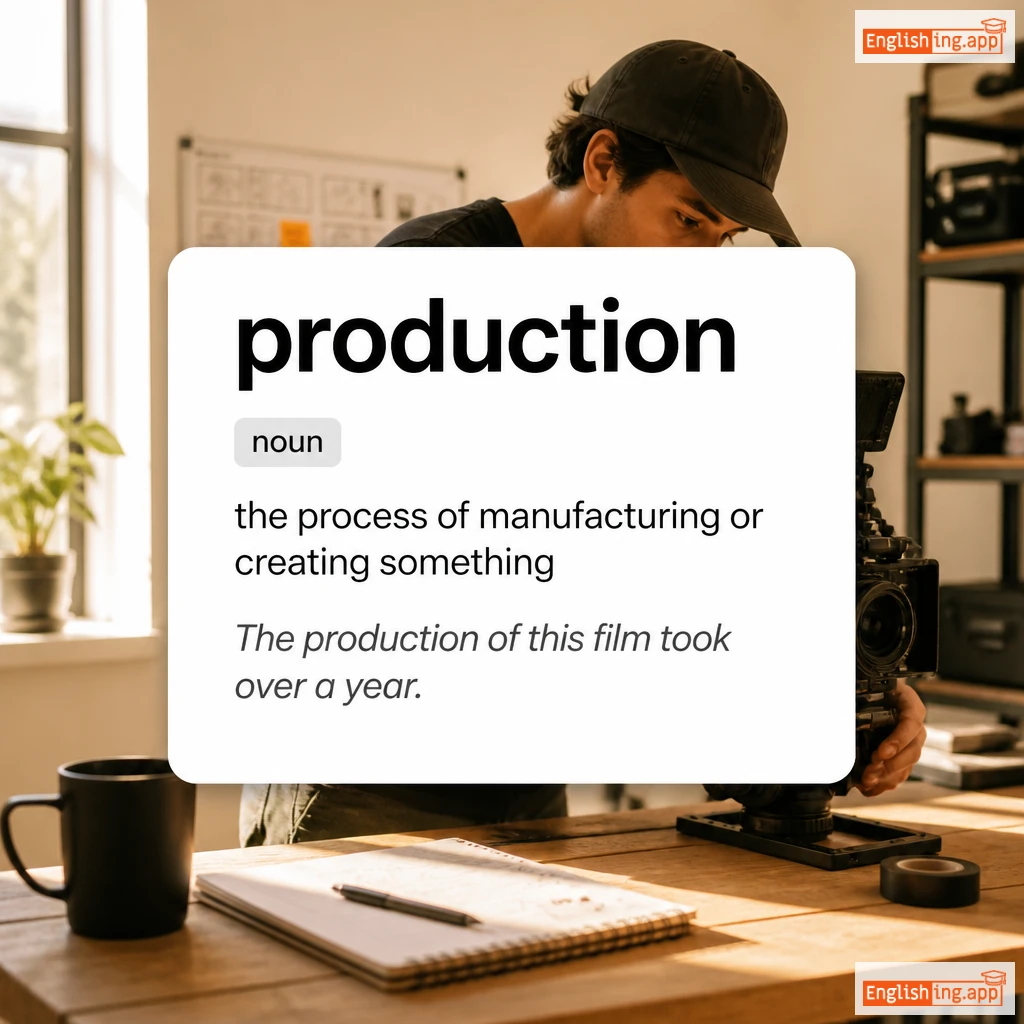 production definition card — visual illustration of the meaning