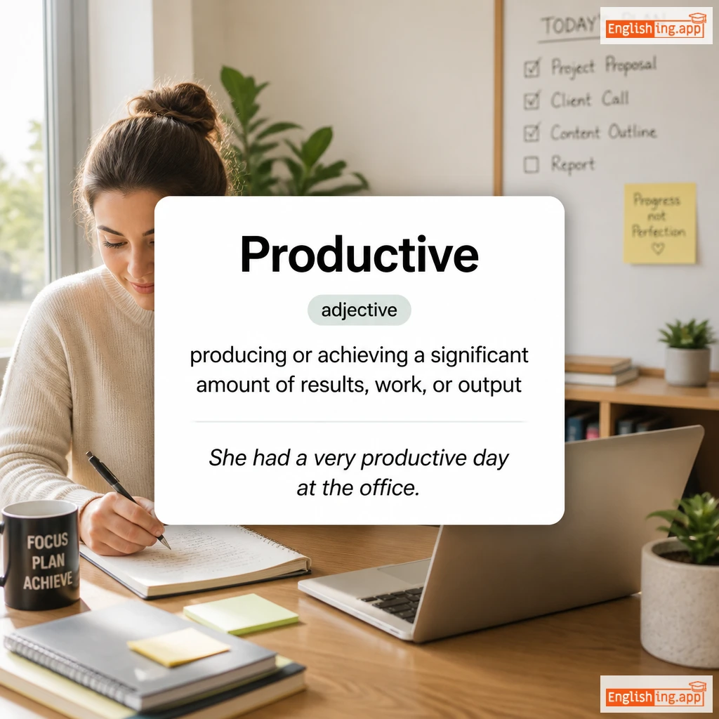 Productive definition card — visual illustration of the meaning