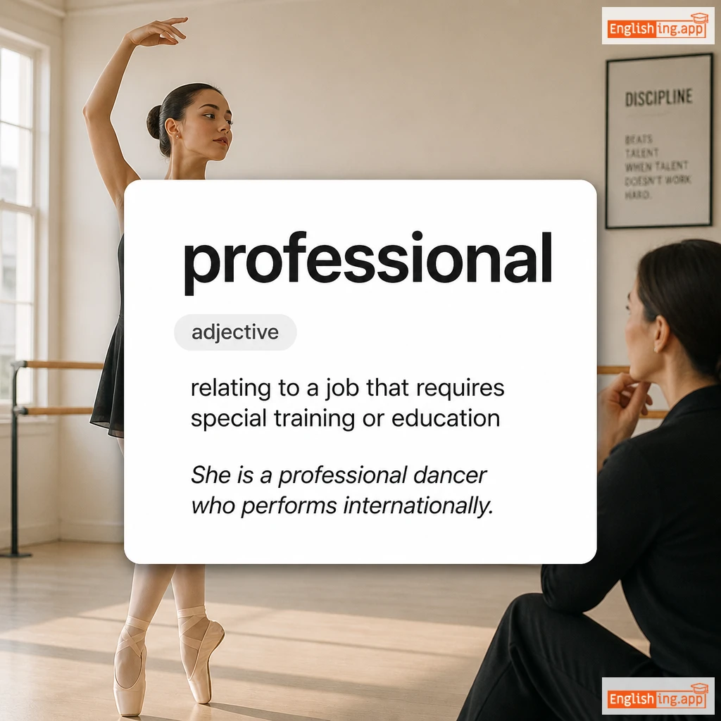 professional definition card — visual illustration of the meaning