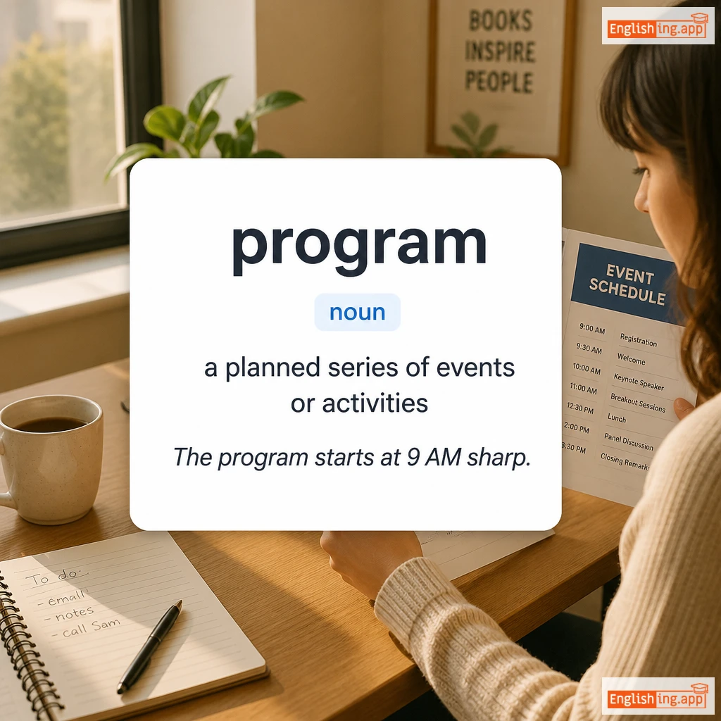 program definition card — visual illustration of the meaning