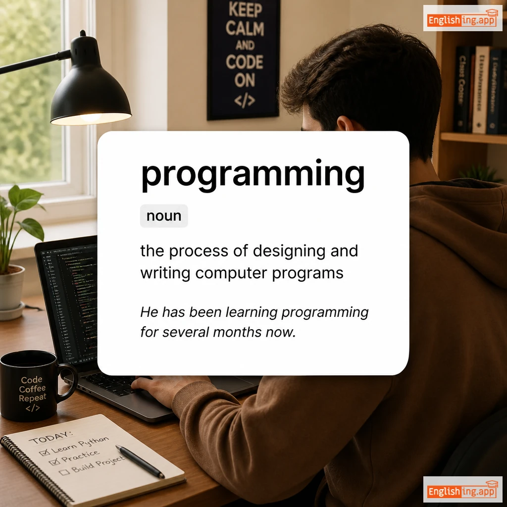 programming definition card — visual illustration of the meaning