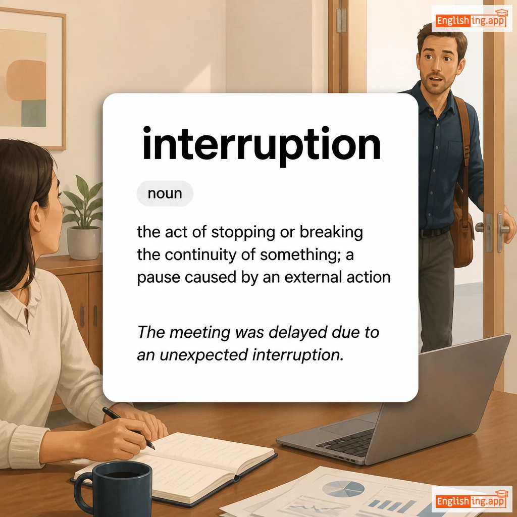 interruption definition card — visual illustration of the meaning