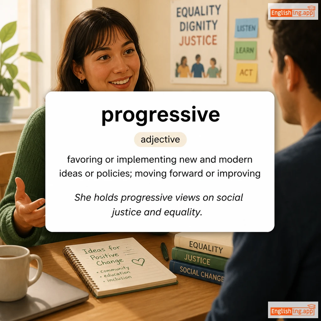 progressive definition card — visual illustration of the meaning
