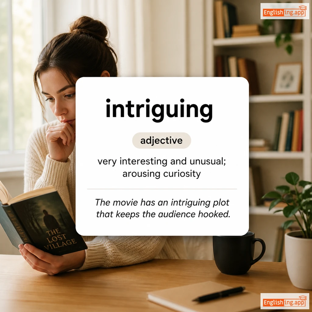 intriguing definition card — visual illustration of the meaning