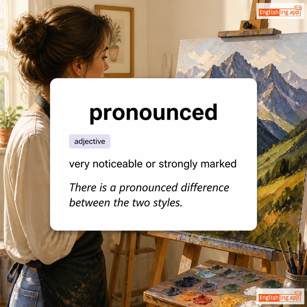 pronounced definition card — visual illustration of the meaning