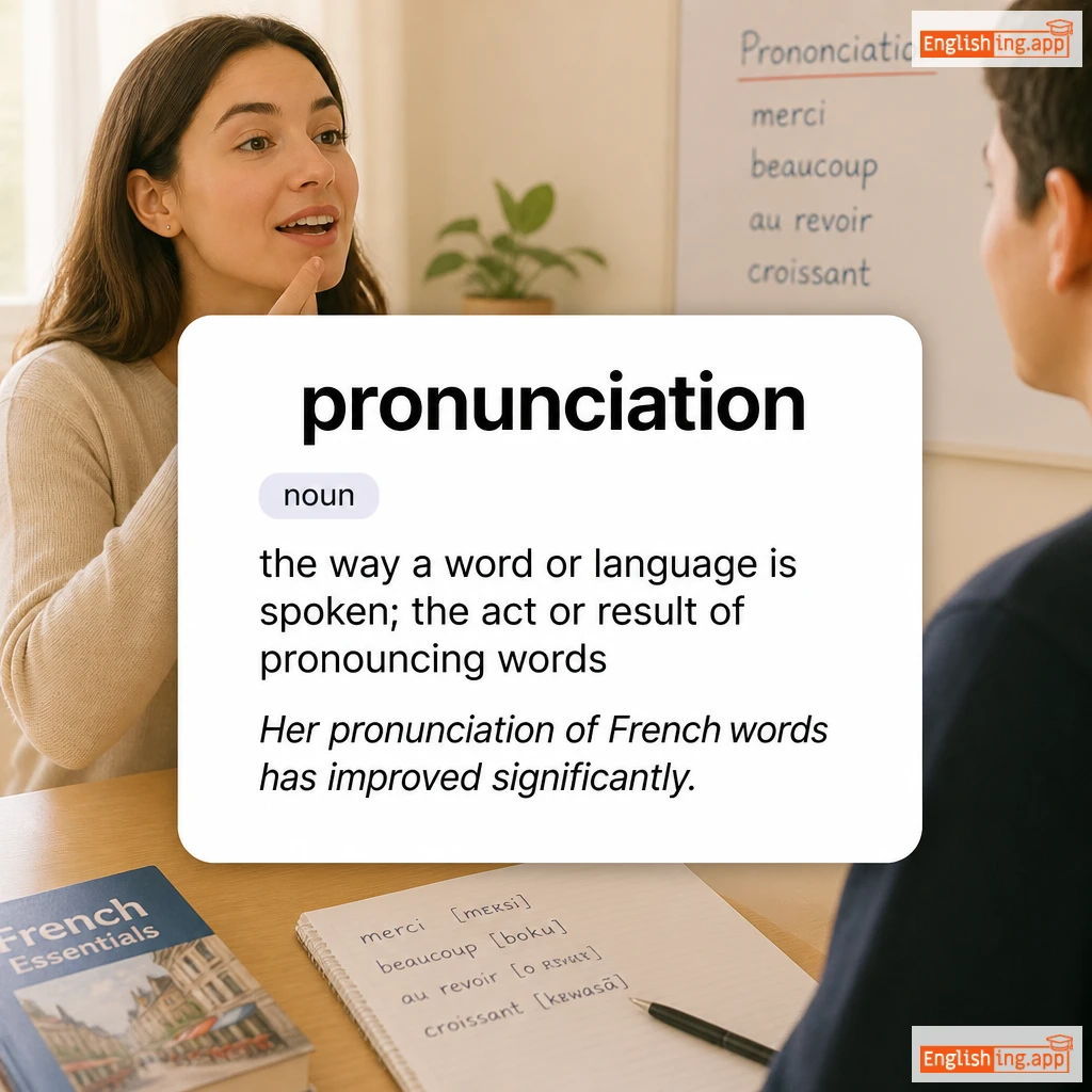 pronunciation definition card — visual illustration of the meaning