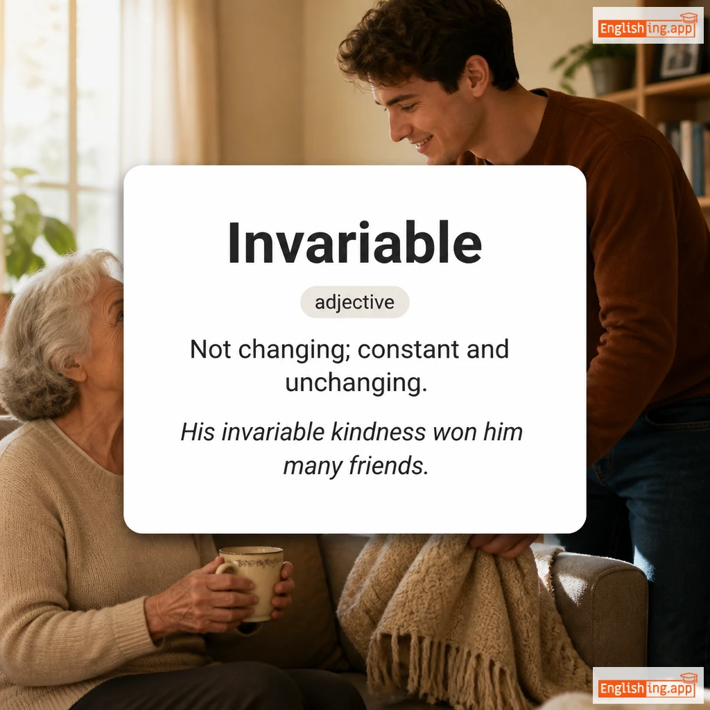Invariable definition card — visual illustration of the meaning