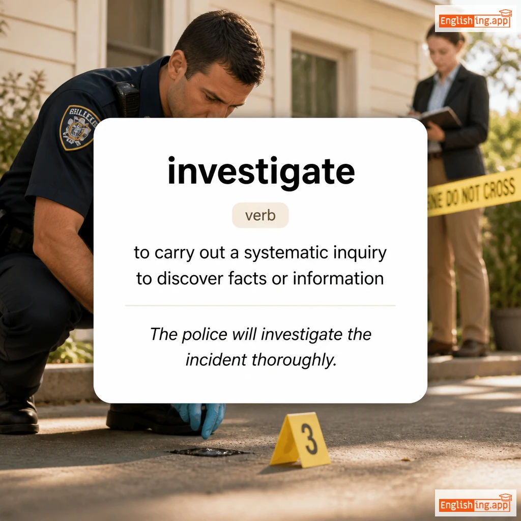 investigate definition card — visual illustration of the meaning