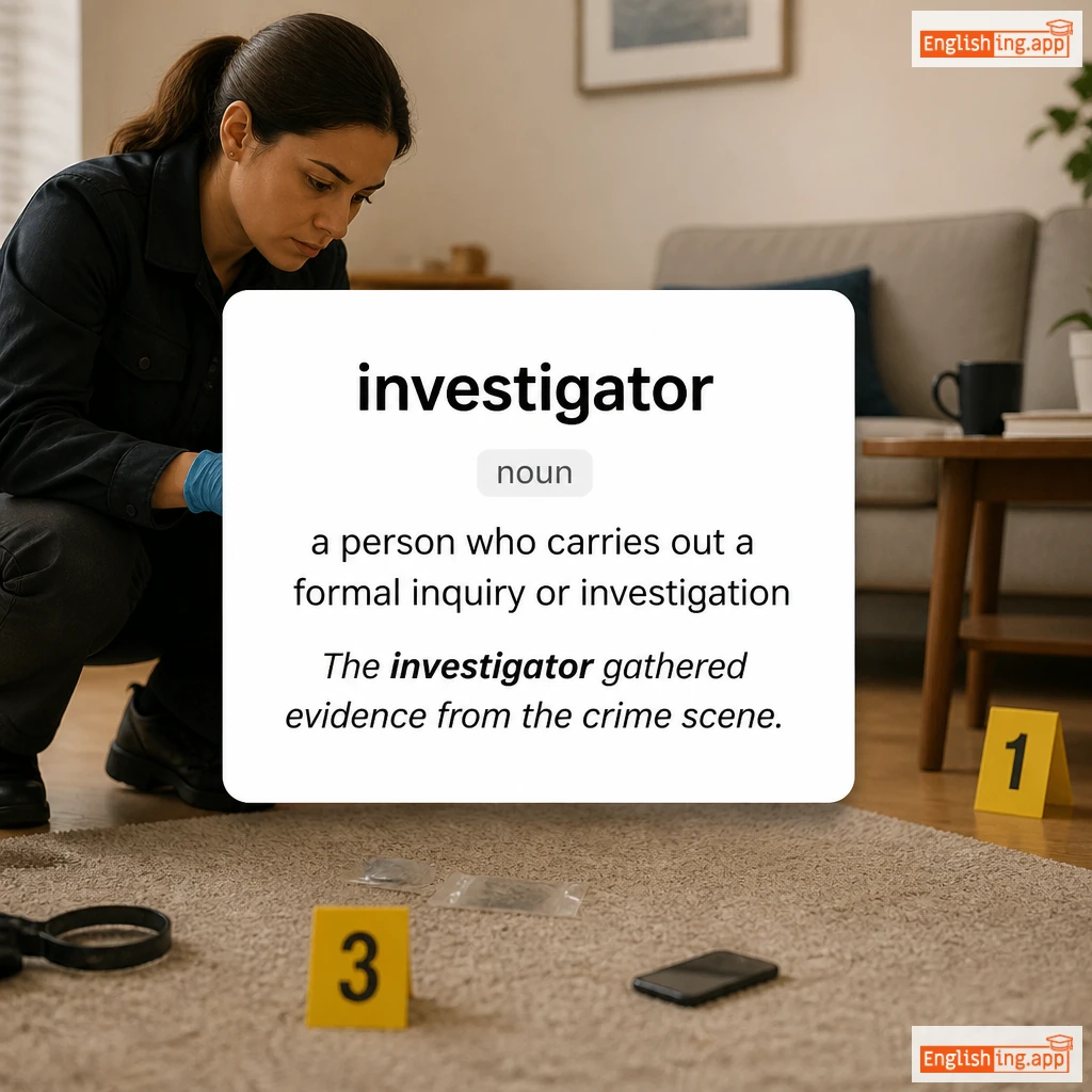 investigator definition card — visual illustration of the meaning