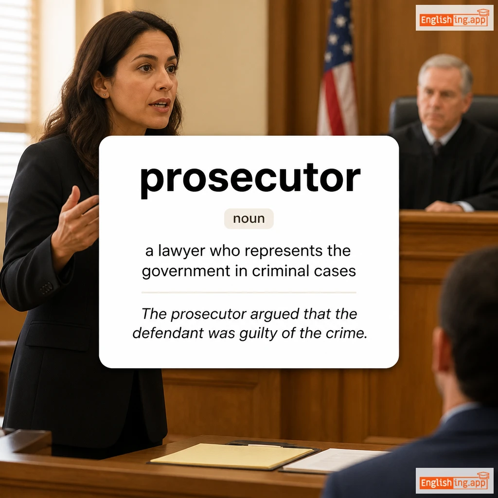 prosecutor definition card — visual illustration of the meaning