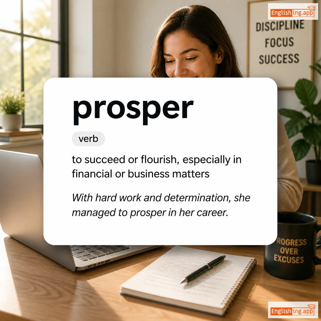 prosper definition card — visual illustration of the meaning