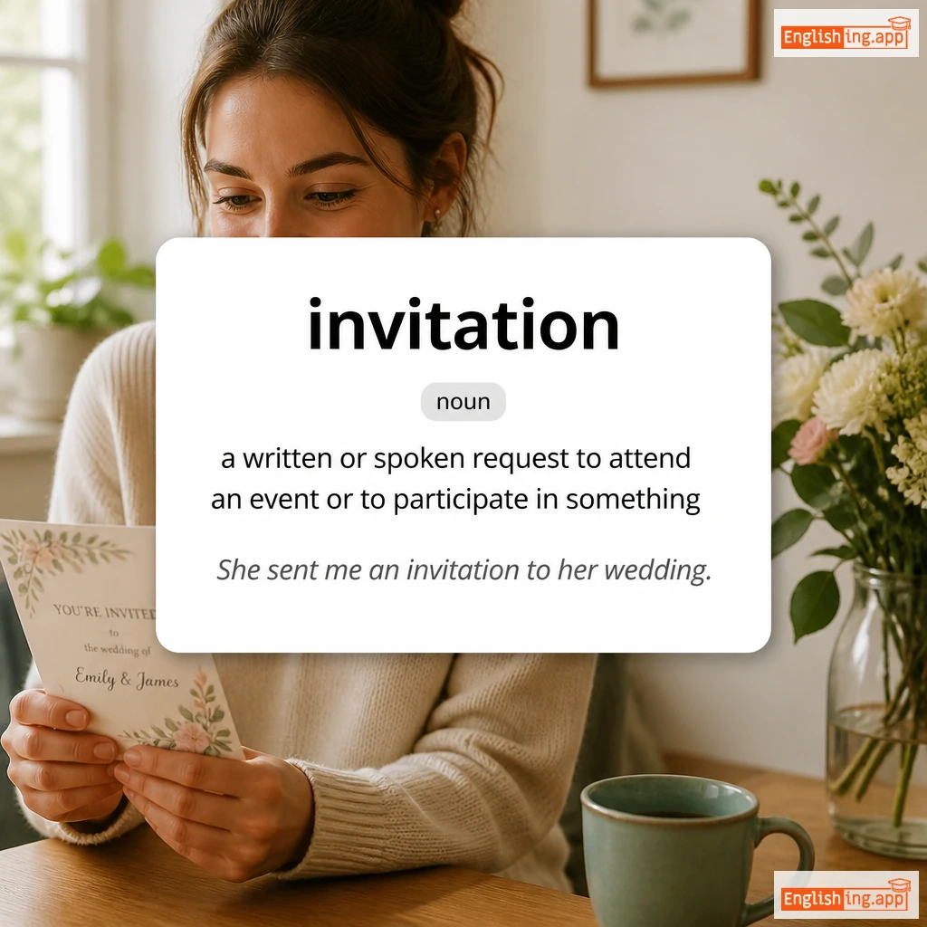 invitation definition card — visual illustration of the meaning