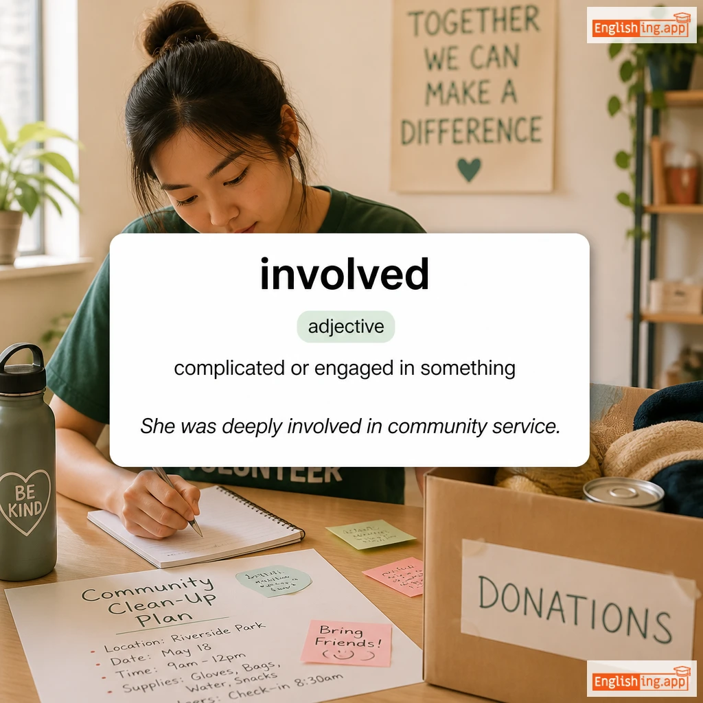 involved definition card — visual illustration of the meaning