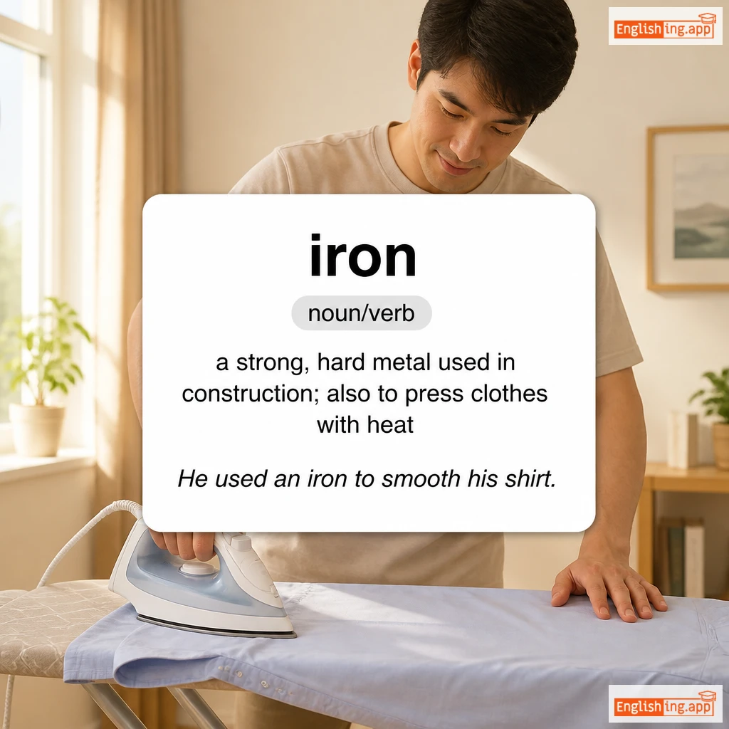 iron definition card — visual illustration of the meaning