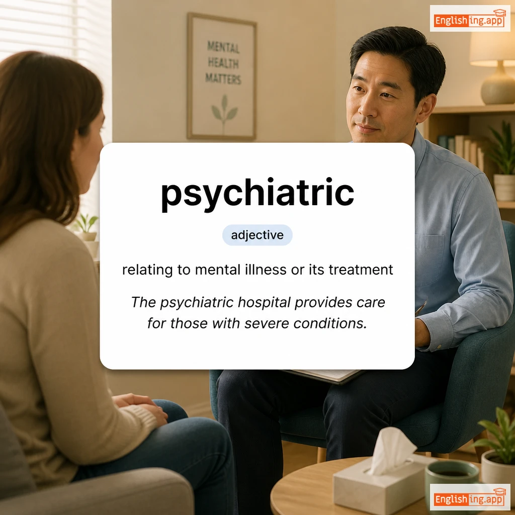 psychiatric definition card — visual illustration of the meaning