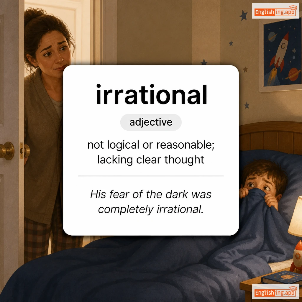 irrational definition card — visual illustration of the meaning