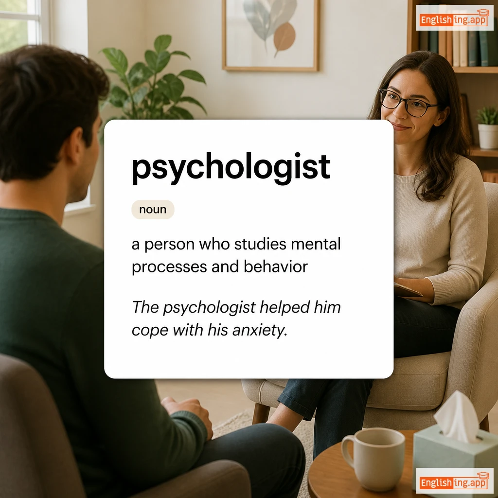 psychologist definition card — visual illustration of the meaning