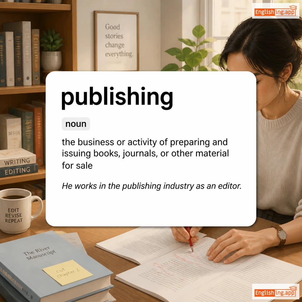 publishing definition card — visual illustration of the meaning