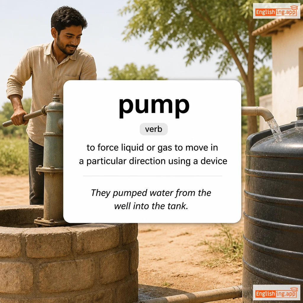 pump definition card — visual illustration of the meaning