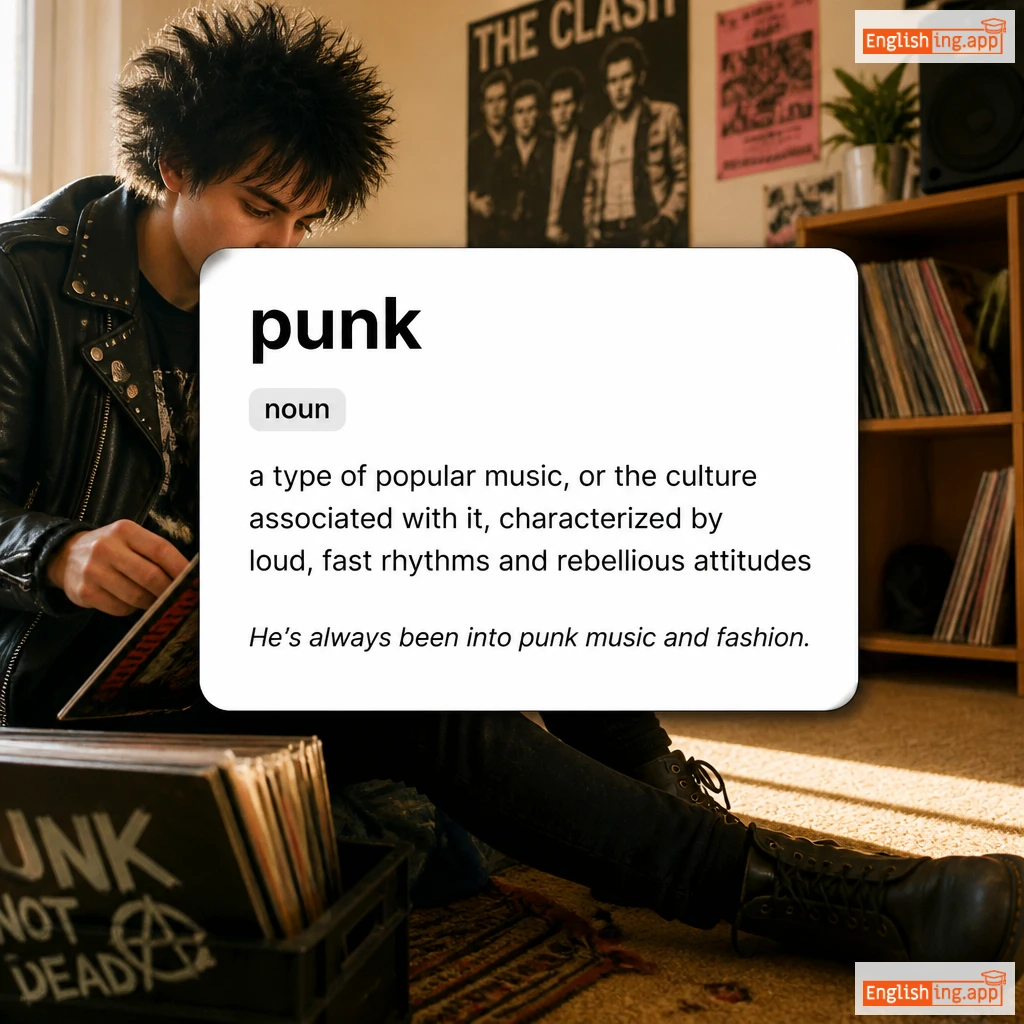 punk definition card — visual illustration of the meaning