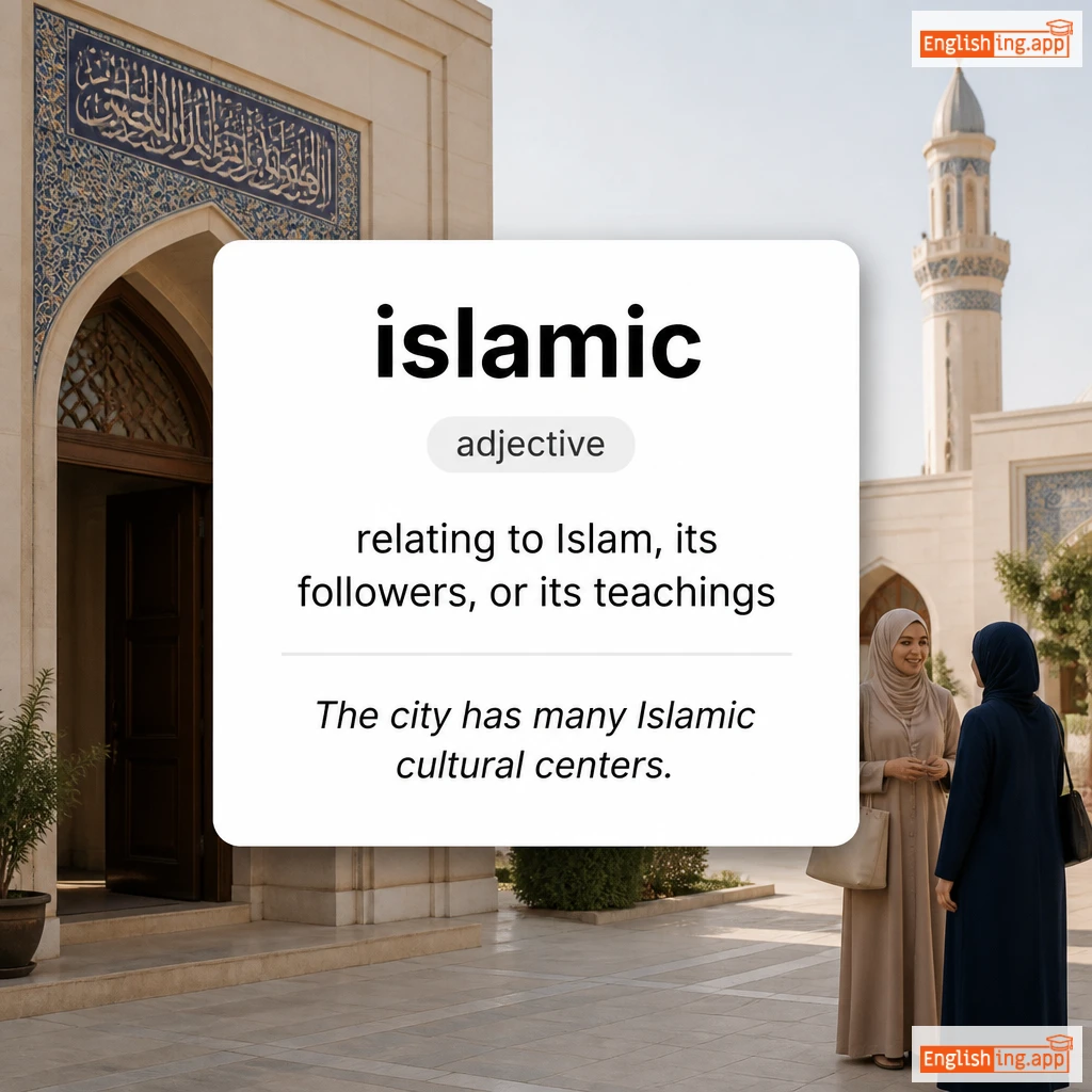 islamic definition card — visual illustration of the meaning