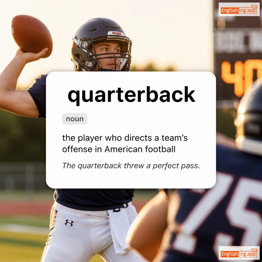 quarterback definition card — visual illustration of the meaning