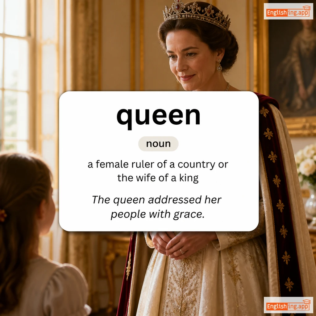 queen definition card — visual illustration of the meaning