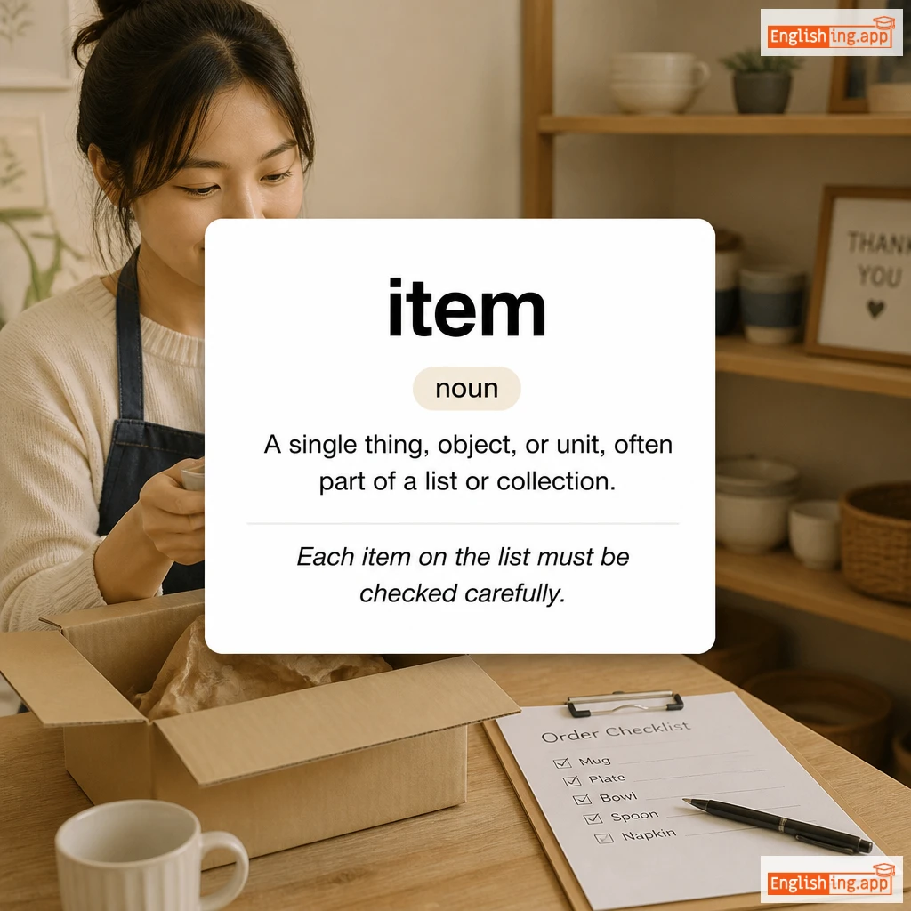 item definition card — visual illustration of the meaning
