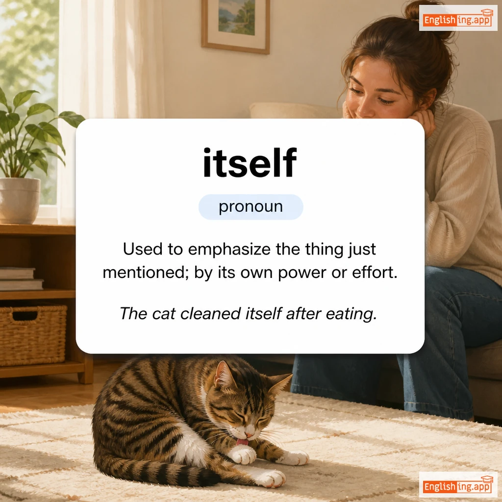 itself definition card — visual illustration of the meaning