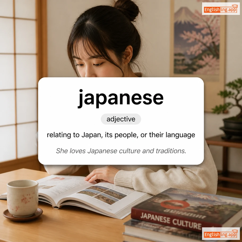 japanese definition card — visual illustration of the meaning