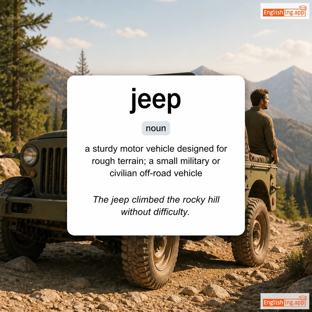 jeep definition card — visual illustration of the meaning