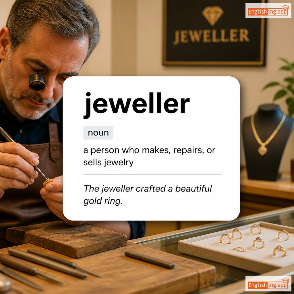 jeweller definition card — visual illustration of the meaning