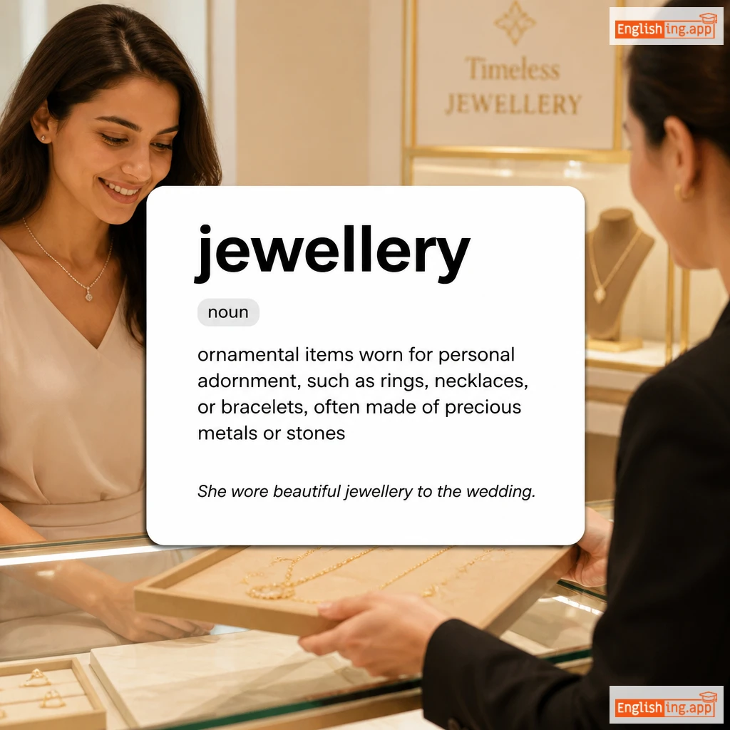 jewellery definition card — visual illustration of the meaning