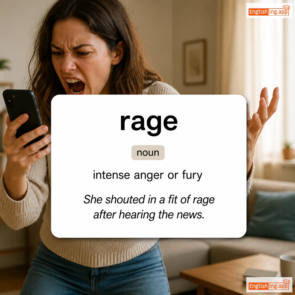 rage definition card — visual illustration of the meaning