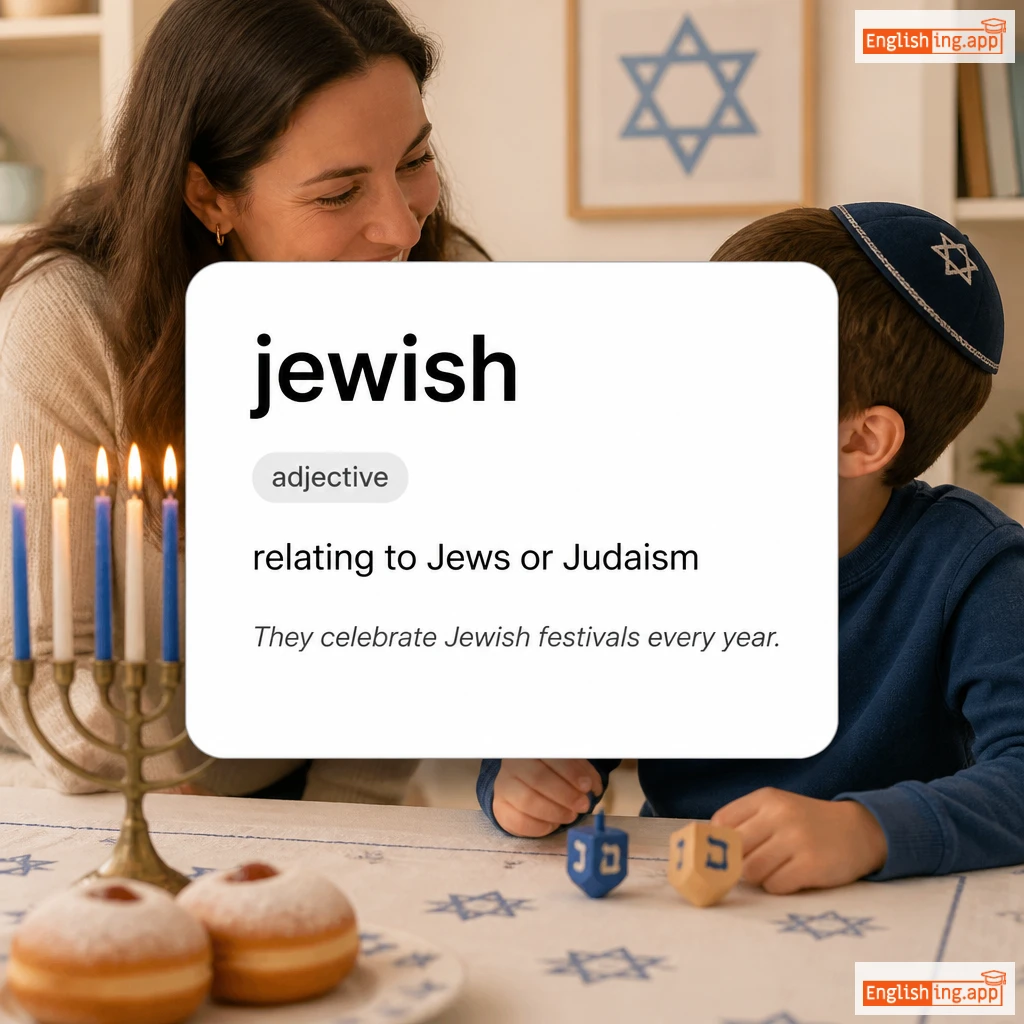 jewish definition card — visual illustration of the meaning