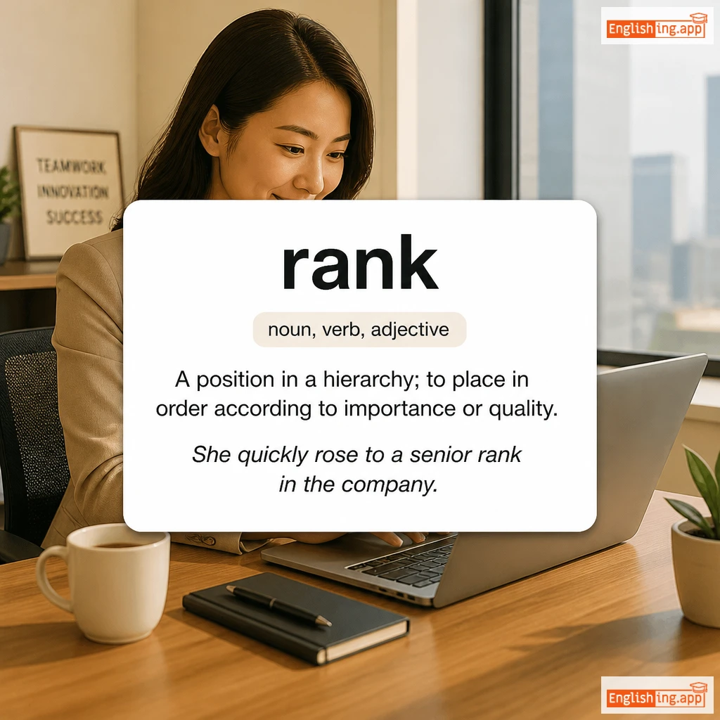 rank definition card — visual illustration of the meaning
