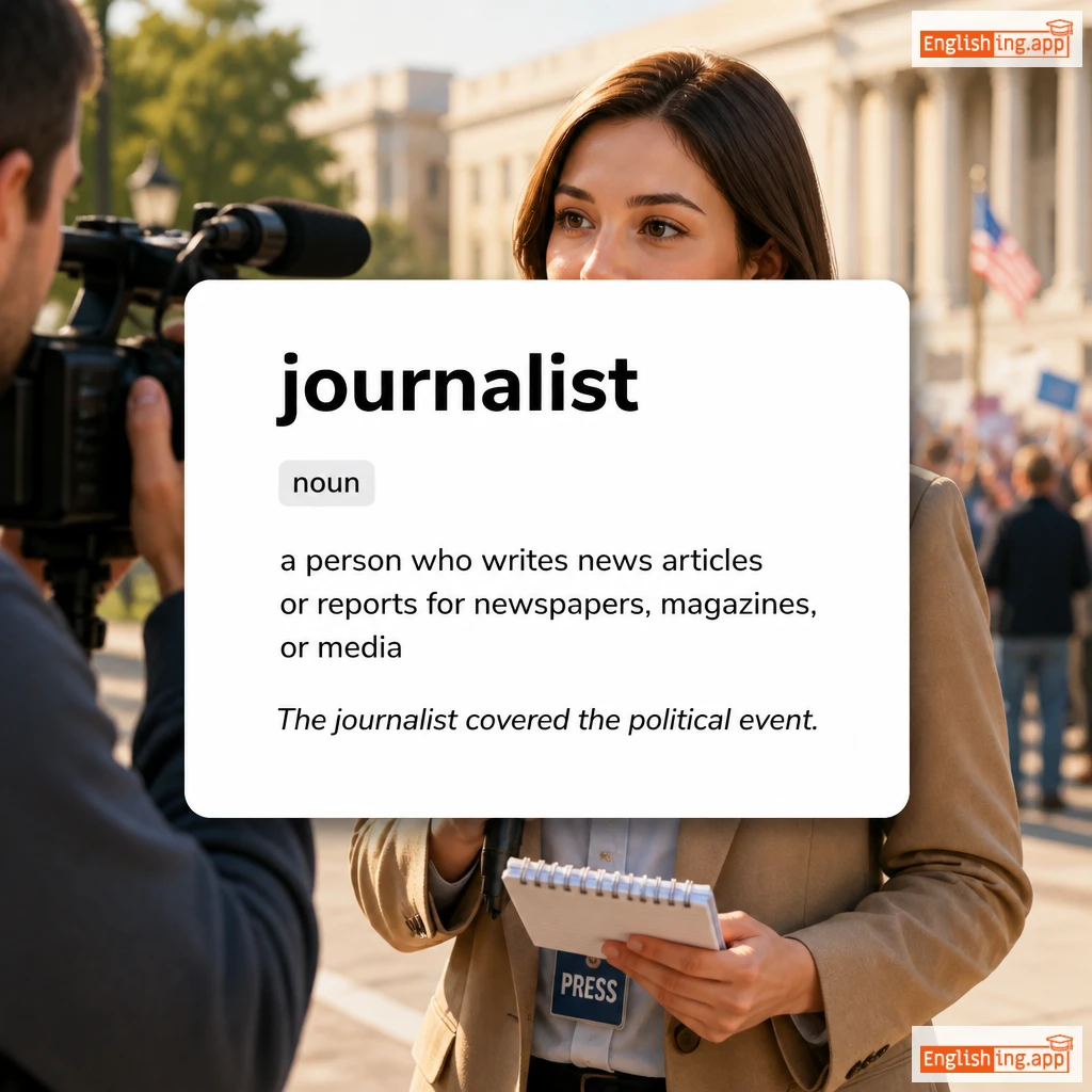 journalist definition card — visual illustration of the meaning
