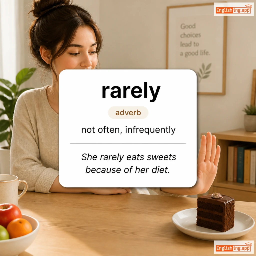 rarely definition card — visual illustration of the meaning