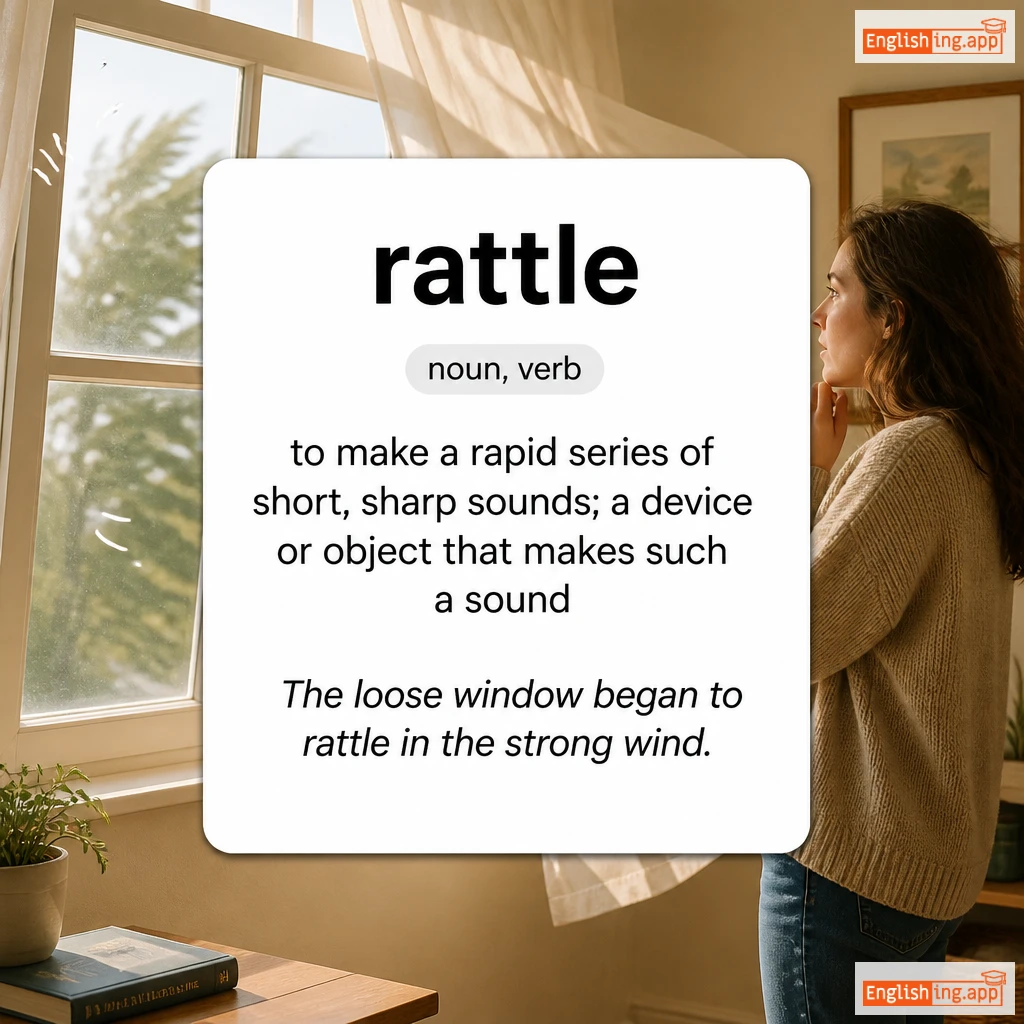 rattle definition card — visual illustration of the meaning