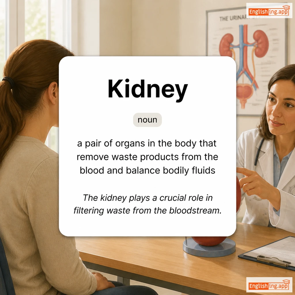 Kidney definition card — visual illustration of the meaning