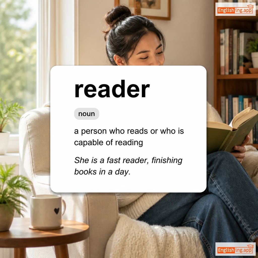 reader definition card — visual illustration of the meaning